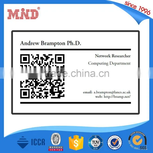 MDP359 Laminated PVC Card With Card Number and Barcode QR Code photo-4
