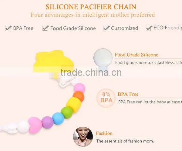 Kean Soft Silicone Pacifier Chain for Baby Teething photo-4
