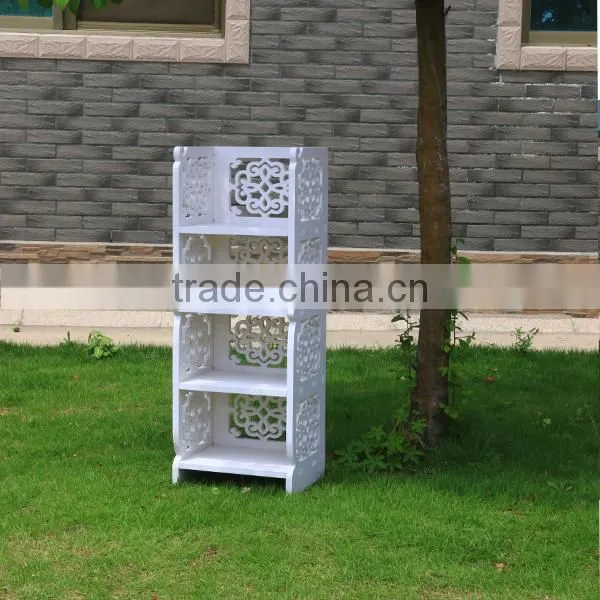 White Bathroom Wooden Wall Corner Shelf photo-3