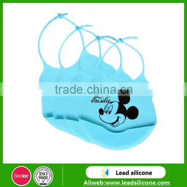 Washable Waterproof Colorful Silicone Feeding Baby Bibs photo-2
