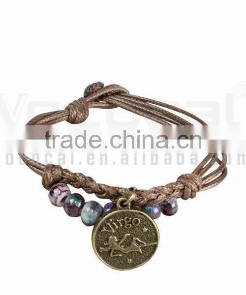 Handmade Wax Wire Ceramic Bead Bracelet photo-4