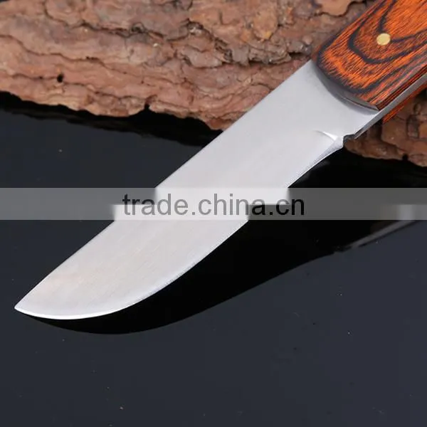 Wood Handle Multi Purpose Outdoor Survival Knife, Straight Edge Fruit Knife photo-4