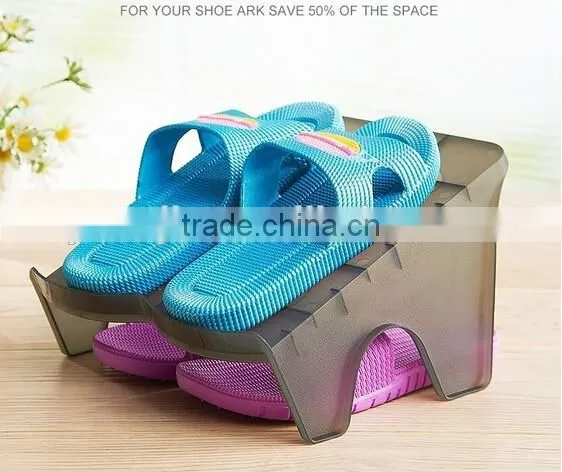 Multi-Function Double Layer Plastic Shoe Rack photo-2