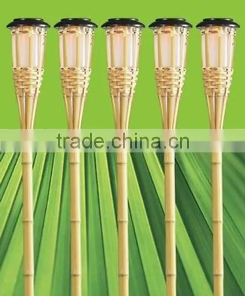 Flickering Bamboo Solar Garden Tiki LED Torch Light - Height 91cm photo-2