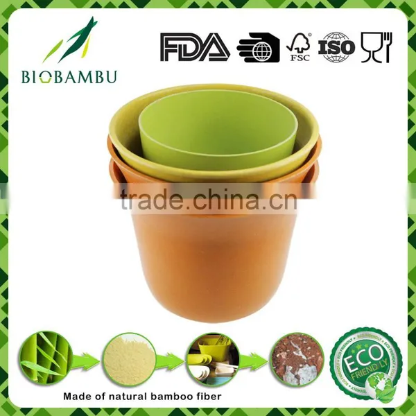 Hot Colorful Cheap Bamboo Fiber Flower Pots Wholesale photo-2