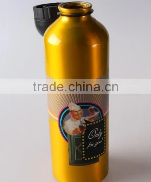 Gold Color Aluminum Water Bottle With Plastic Cap photo-3