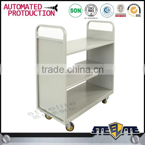 Top Quality School Libiary Furniture Metal Book Carrier Steel Book Cart photo-5