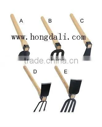 multi garden digging tool/multi hoe/wood handfork hoe/garden double head hoe