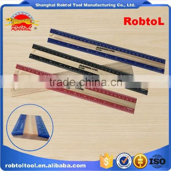 Straight Wood Ruler Beveled Edge Wooden Rulers Metric Inch Scale School Office Use Full Color Printing photo-4