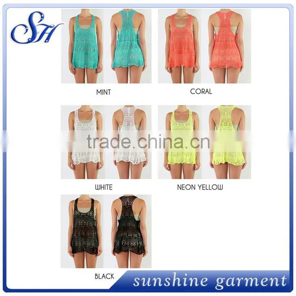 Chemical Lace Tank Top Colorful Lace Top photo-4