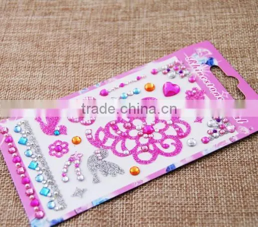 Peace/Emoji/Star Wholesale High Quality Acrylic Crystal Bling Gem Stickers For Mobile Phone photo-4