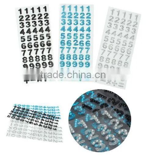 Customized Self-adhesive Acrylic Rhinestones Sticker Number Tape Scrapbooking Craft Decorative Sticker photo-6