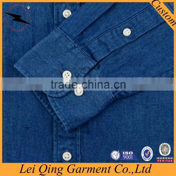 Long Sleeve Men Cotton Jean Shirt Denim Shirt photo-5