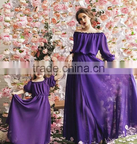Matching Mother And Me Dresses Family Look Mother And Daughter Dresses Chiffon Maxi Dresses photo-4