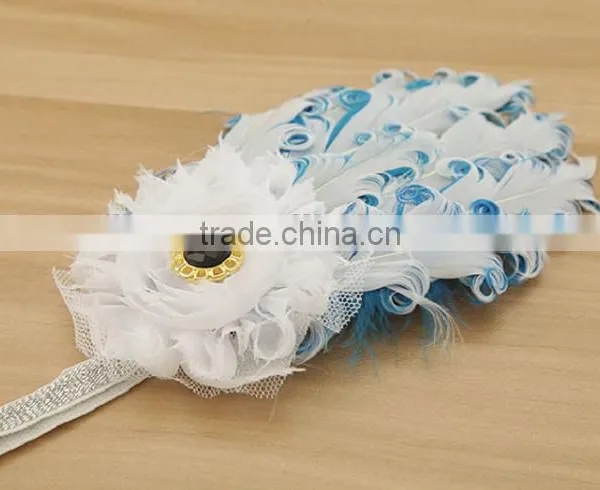 2016 New Design Baby Hair Accessories With Regular Colorful Feather Flower photo-6