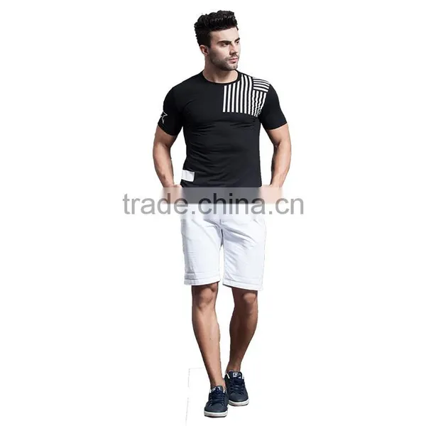 2016 New Arrival Latest Design Super Soft White Wholesale Cheap Men's Cotton Shorts photo-3