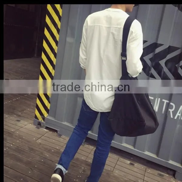 The Cotton and Linen Material Loose Collar Men's White Shirt photo-4