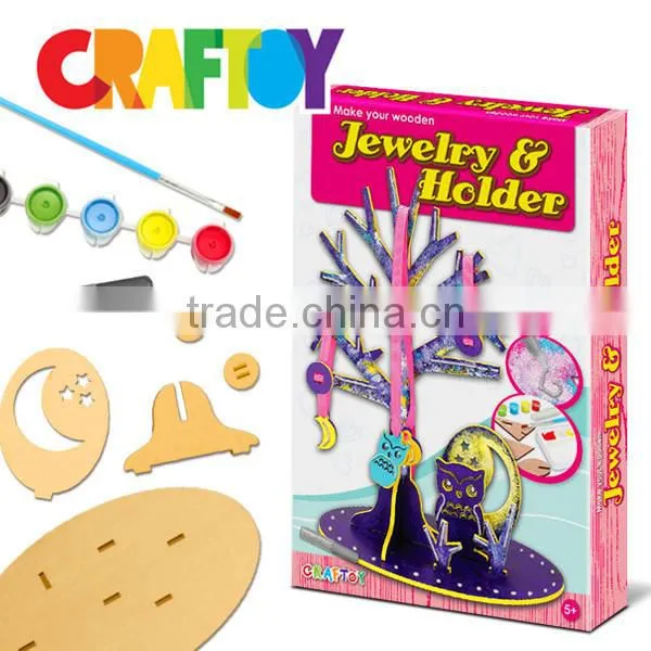 OEM Teaching Material Create Your Own Owl Wooden Jewelry n Holder photo-3