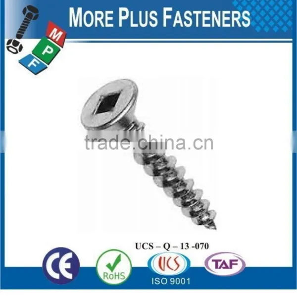 Made in Taiwan Zinc Plated Silicon Bronze Solid Brass Flat Head Square Drive Robertson Wood Screw photo-2