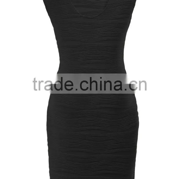 Fashionable Corrugated Sexy Dress With no Sleeves and Trim Skirt PS05 photo-6