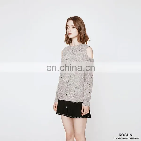 Women Newest Design Long Sleeve Pullover Off Shoulder Knitted Wear photo-3