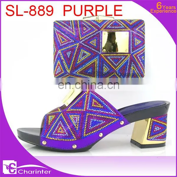 Italian Shoes and Matching Clutch Bag Ladies Shoes With Stones photo-2
