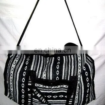 Handmade Neon Hand Woven Cotton Backpack Crossbody Bag Vegan Duffle Bag Gym Bag Luggage Suitcase Travel Bag Weekender Carry-On photo-6