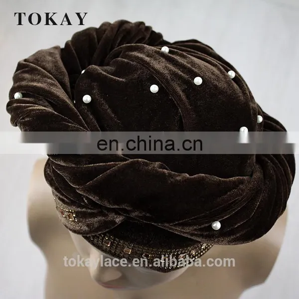 2017 Wholesale Velvet Turban Headtie for Party photo-5