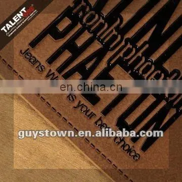 Custom Emboss Jeans Brand Name Logo Leather Patch Tag photo-3
