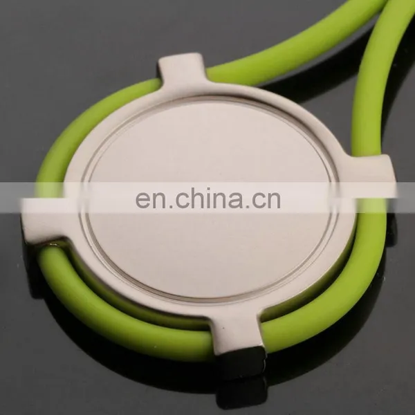 CE Certificated Factory Plastic Silicone Round Shape Key Chain Silicone Bracelet Key Ring photo-2