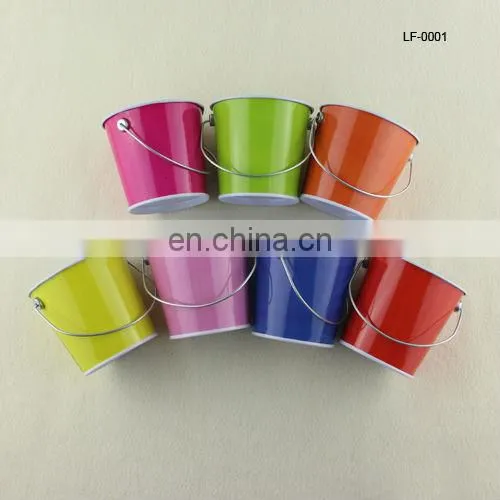 Small Colorful Metal Pail With Handle