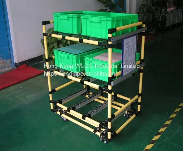 Beige Material Trolley