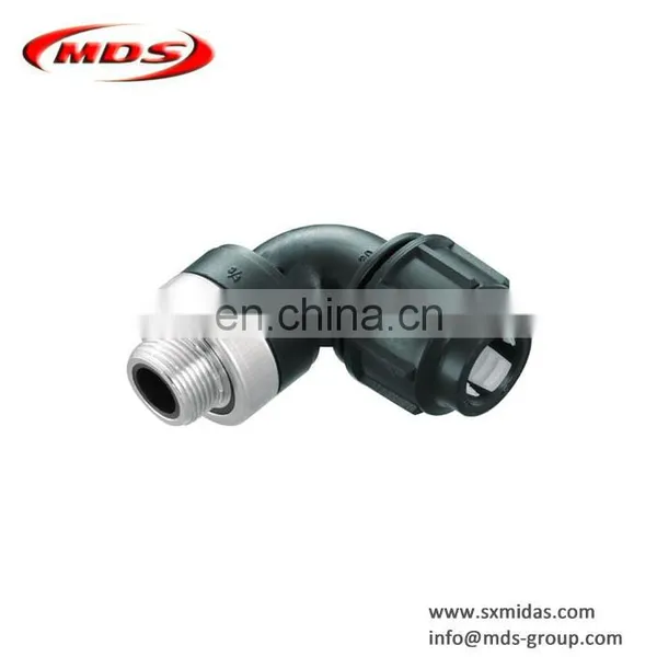China PN10 PP Quick Compression Pipe Fittings 90 Degree Male Elbow With High Quality photo-2