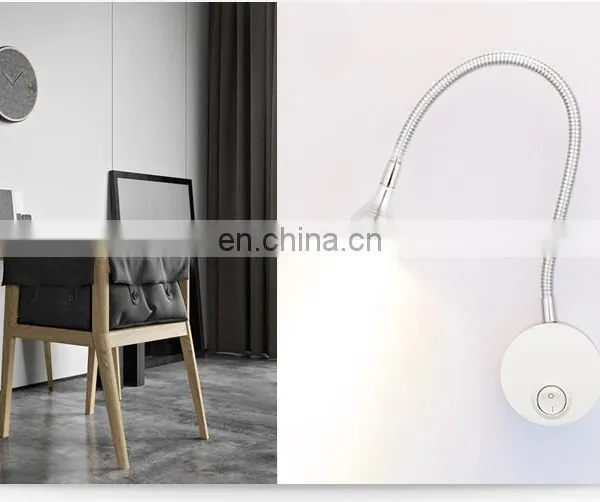 Cheap Price Bathroom Mirror Lamp With Flexible Hose Mini Led Reading Lamp for Bedroom OEM Gooseneck Led Headboard Wall Lamp photo-5
