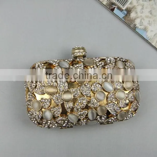 Brilliant Diamond Metal Frame Luxury Evening Party Clutch Bag With Chain For Women photo-3