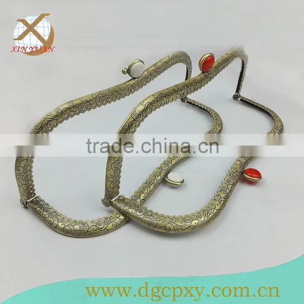 Bag Acsessories Bag Handle Metal Purse Frame With Gems photo-3