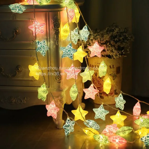 Wedding Star Lights Star String Light 10Ft 50 LED Star Fairy Lights Battery Operated Waterproof Indoor Outdoor Twinkle Christmas photo-4