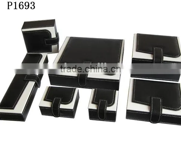 Fashion PU Leather Paper Watch Box With Black Velvet Insert Manufacturers China P1693W photo-2