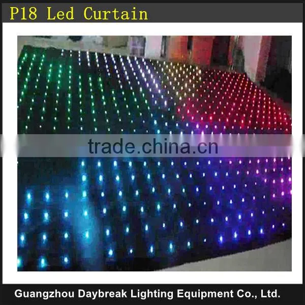 AC110V-240V DJ / Night Club Fire Proof LED Video Curtain Wedding Backdrops RGB Tricolor Led Velvet Backdrop cloth