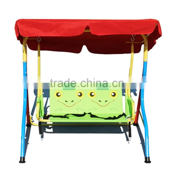Lovely Cartoon Safety Baby Cradle Swing Metal Kids Patio Swing With Canopy Quality Choice photo-2