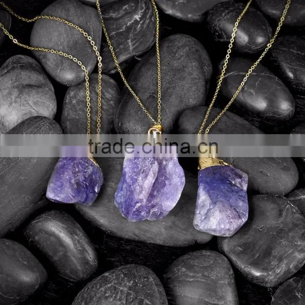 Fashion Purple Elegant Stone Necklace Pendant photo-6