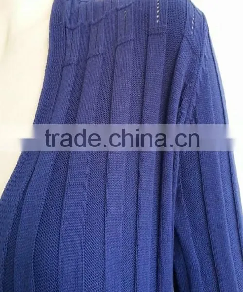Long Sleeve Knitting Wear Hollow-out OL Long Cardigan Coat photo-4