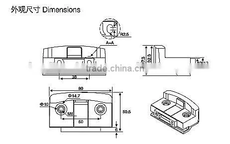 SKG-01S One Side Sliding Glass Door Lock for South American photo-2