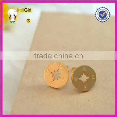 Mini compass shape personality 925 sterling silver earring