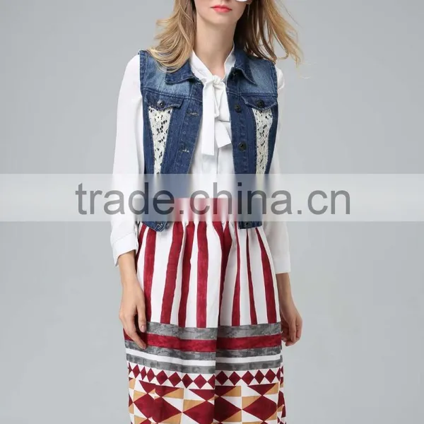 Women Fashion Retro Joker Sleeveless Denim Vest Girls photo-2