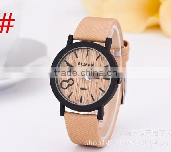 M020-1 Simulation Wooden Men Watches Wood Color Leather Strap Watch Antique Wrist Watches Clock Men Relojes Hombre photo-6