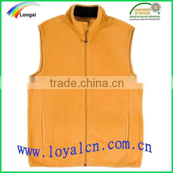 Yellow Fleece Vest Casual Wear