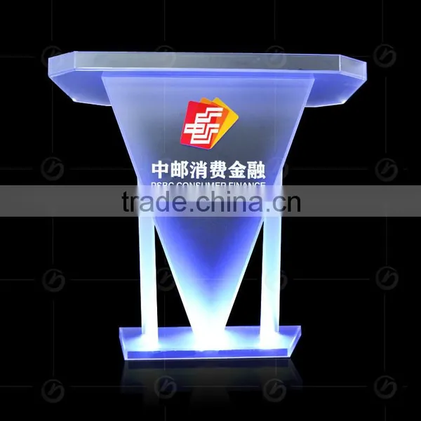 Strict Request Acrylic Scrub Glass Pulpit With Changeable Led Light photo-3