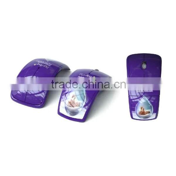 LOW MOQ Promotion Mini USB 2.4Ghz Snap-in Transceiver Optical Foldable Folding Arc Wireless Mouse for PC Laptop Computer Mice photo-5