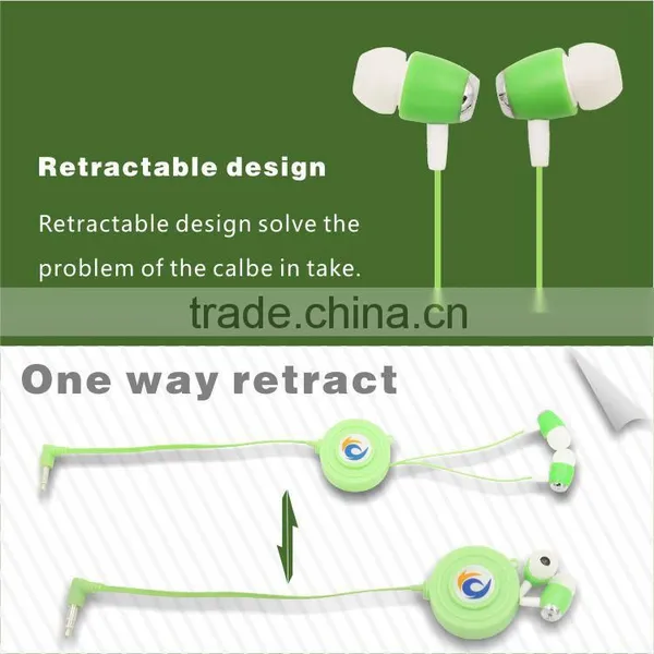 Top Quality Factory Price 3.5mm Stereo In-ear Design SR5 One -way Retractable Headphones Earbuds for MP3 Android Samsung LG IOS photo-3